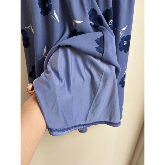 Banana Republic Blue Floral Halter Dress Spring Summer Wedding Church Work XS S - Picture 4 of 10